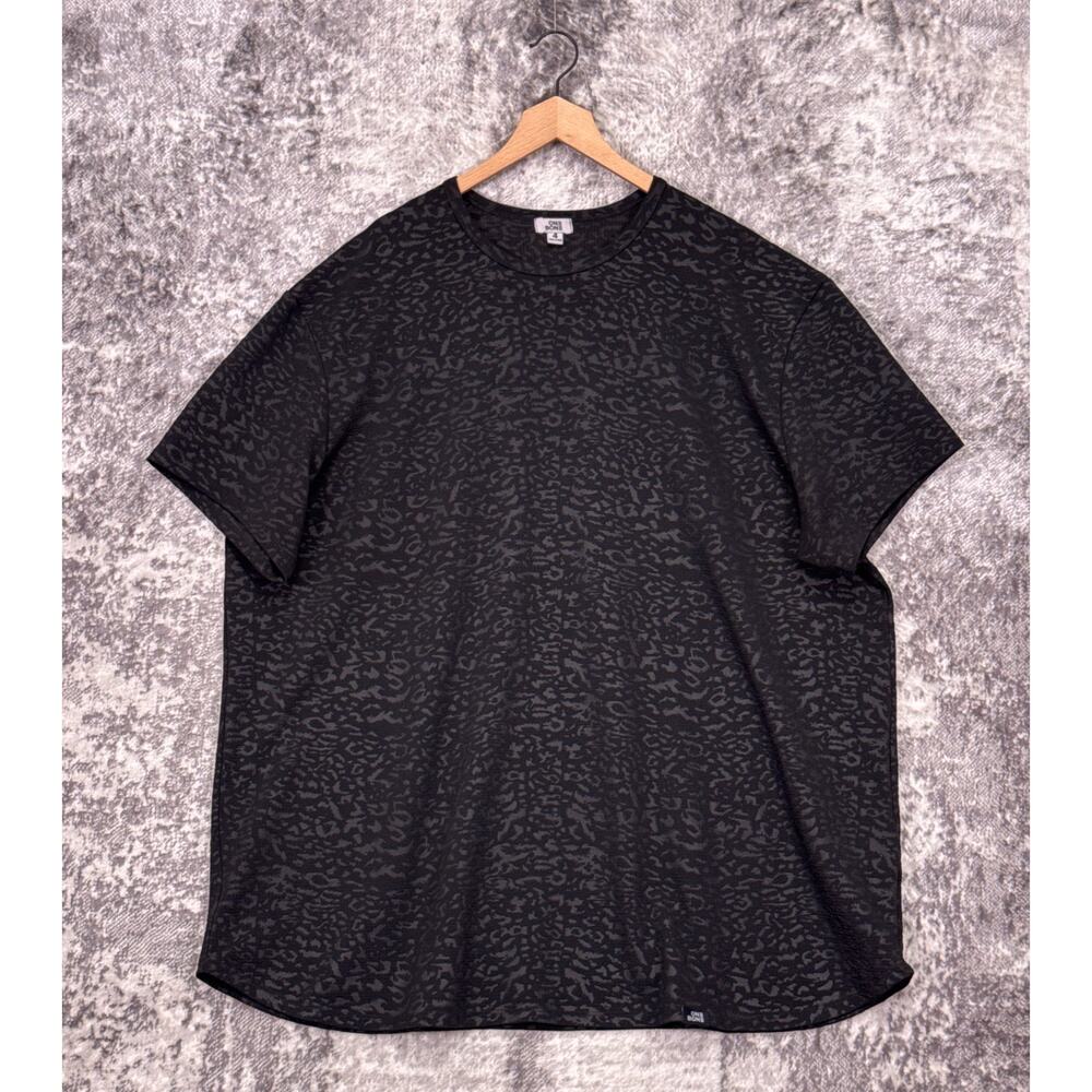 One Bone Shirt 4 / 5XL Mens Black Leopard Bullet Jacquard Tee